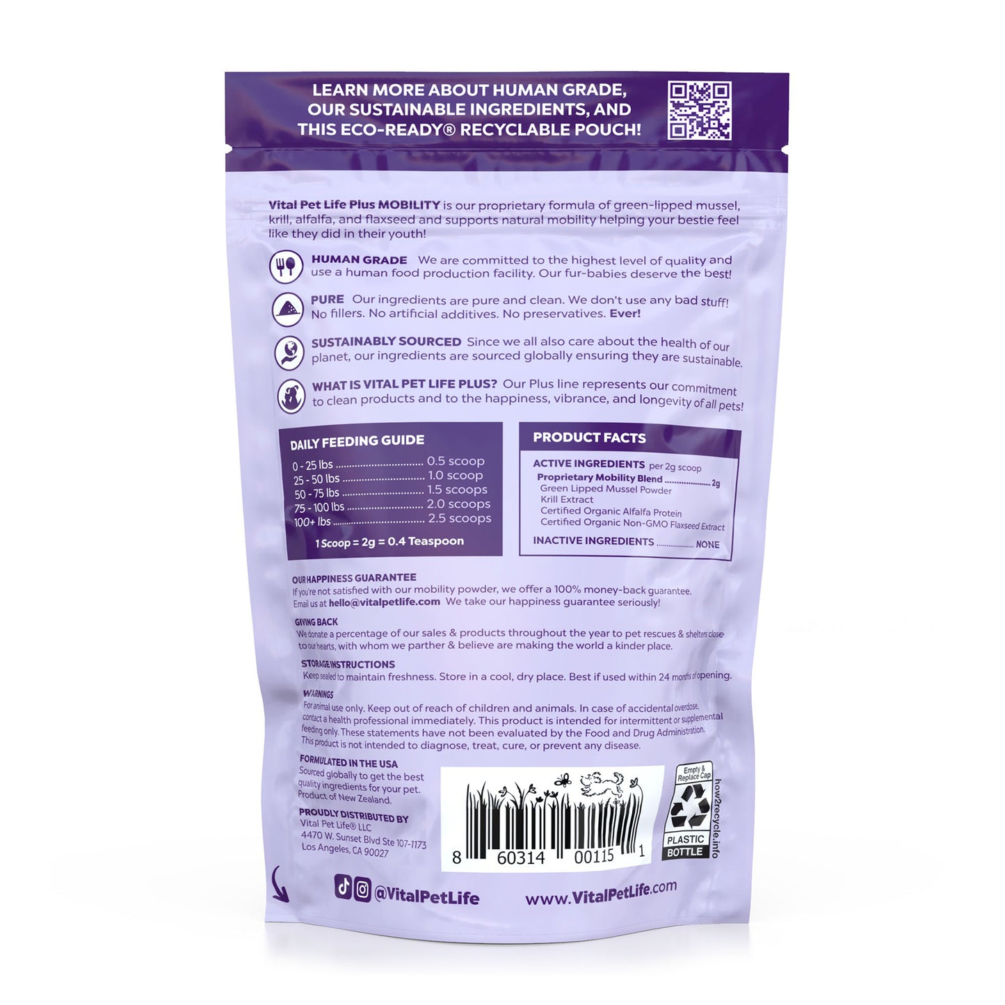 Mobility joint supplement for dogs