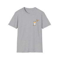 Cute Ginger Cat & Butterfly T-Shirt — Small Chest Graphic Cat Lover Tee