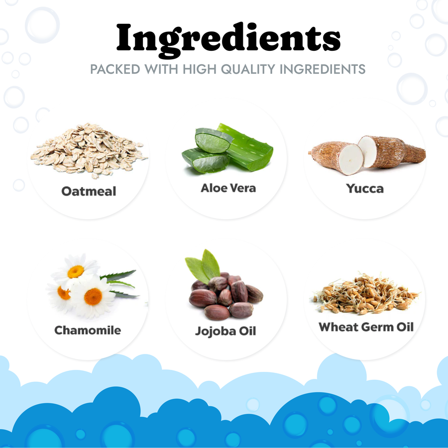 dog shampoo ingredients side by side comparison castile soap jojoba oil oatmeal